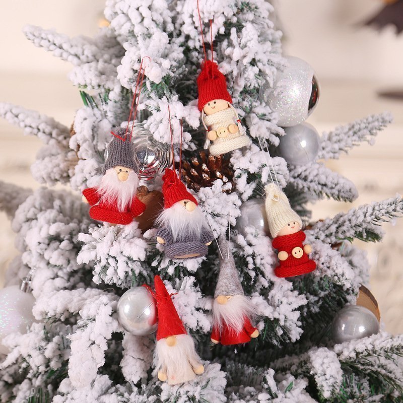 Christmas Tree Plush Ornaments Mini Santa